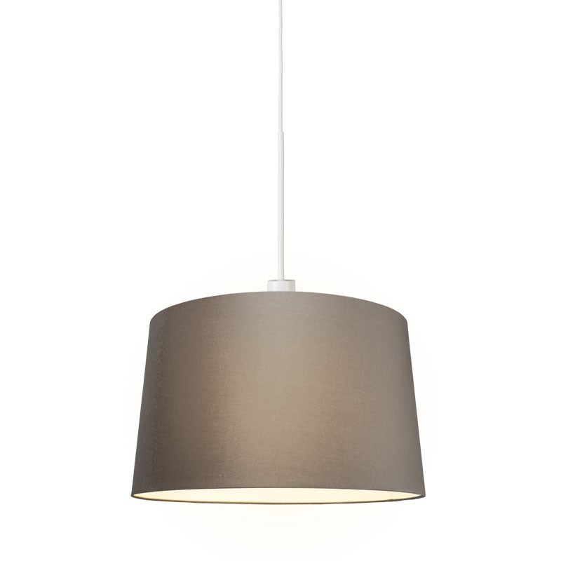 Qazqa nowoczesny lampa wisząca z kloszem (1 punkt) - Combi - taupe, okrągły, max. 60w, kompatybilny z żarówką LED, e27, 45cm