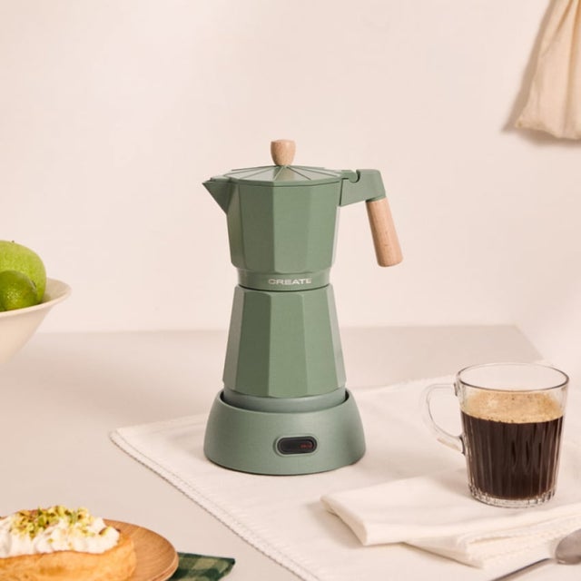 CREATE - THERA MOKA ELECTRIC - Elektryczny ekspres do kawy moka z funkcją podtrzymywania ciepła - Sauge