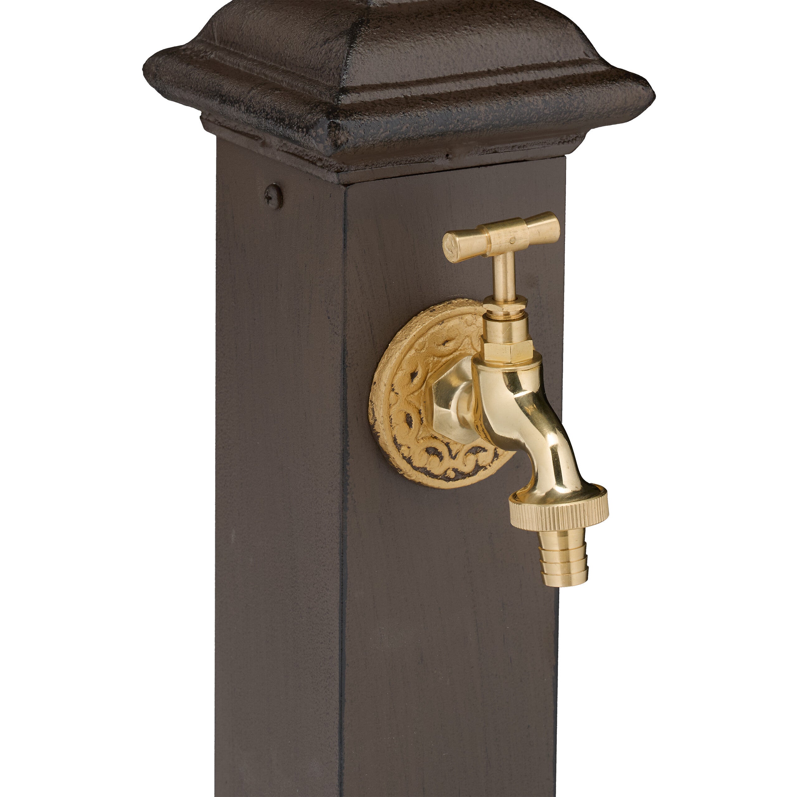 Fontaine extérieure de jardin, design antique, aussi pour la terrasse, HLP 71x17x21 cm, marron foncé, Relaxdays - 7