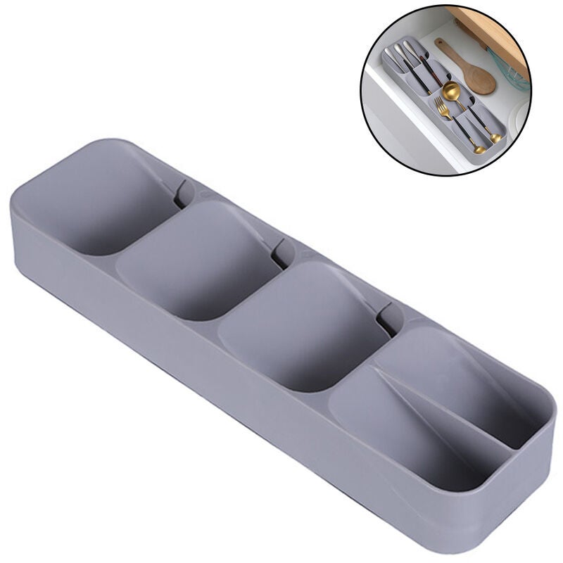 Boîte de rangement pour couverts compacte Plateau de tiroir pour couverts Meilleurs couteaux de cuisine Organisateur de rangement pour ustensiles - 2