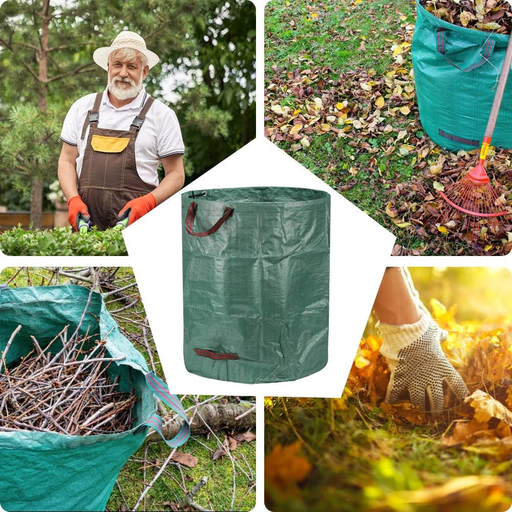 Sacs de Jardin 3x300L, Sacs à Déchets de Jardin Résistants, étanche Heavy Duty Grande Sacs avec Poignées, Pliable et Réutilisable - 5