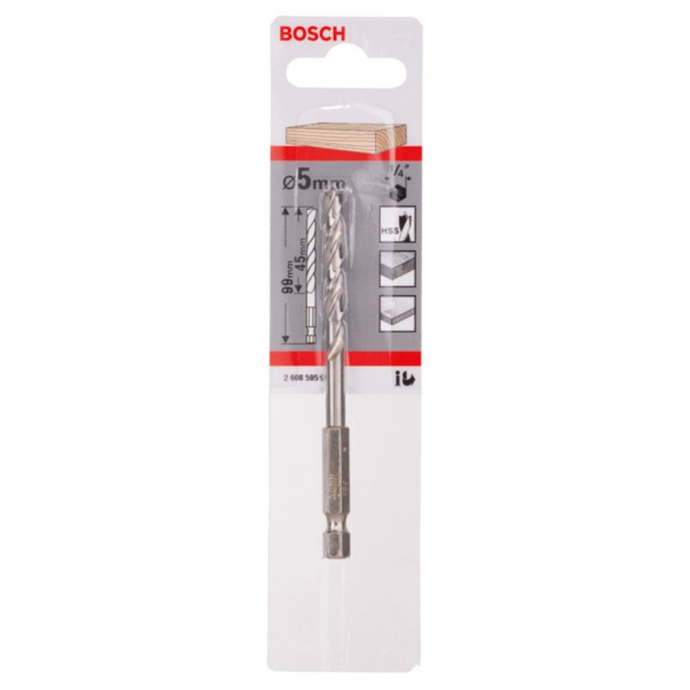 Bosch Professional - Meche Bois Queue Six Pans 1/4 Ø5X52X99mm - 2608595521 - 2