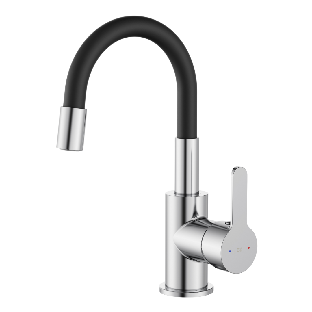 Mémory bateria zlewozmywakowa chromowana z elastycznym wężem z pamięcią kształtu