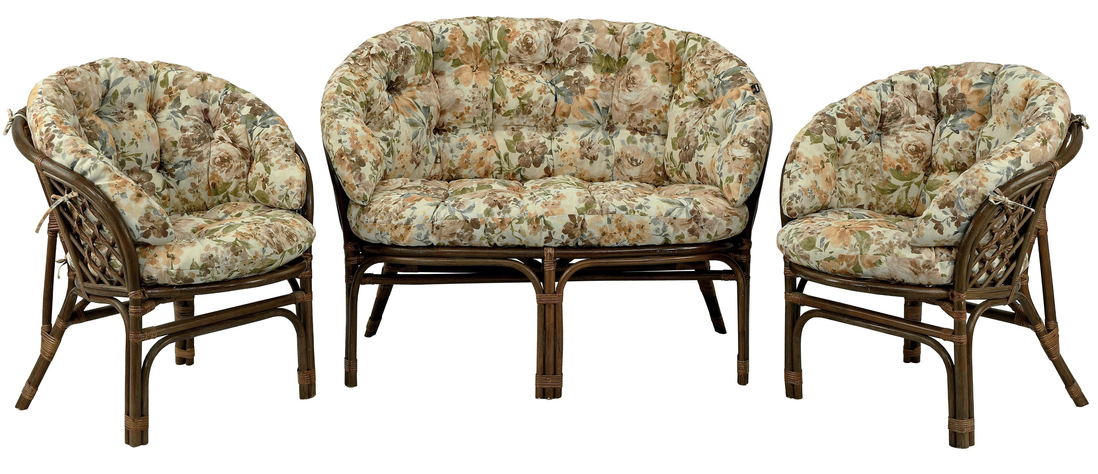 Poduszka na meble rattanowe wiklinowe AMPO komplet beżowy brązowy 1 szt.