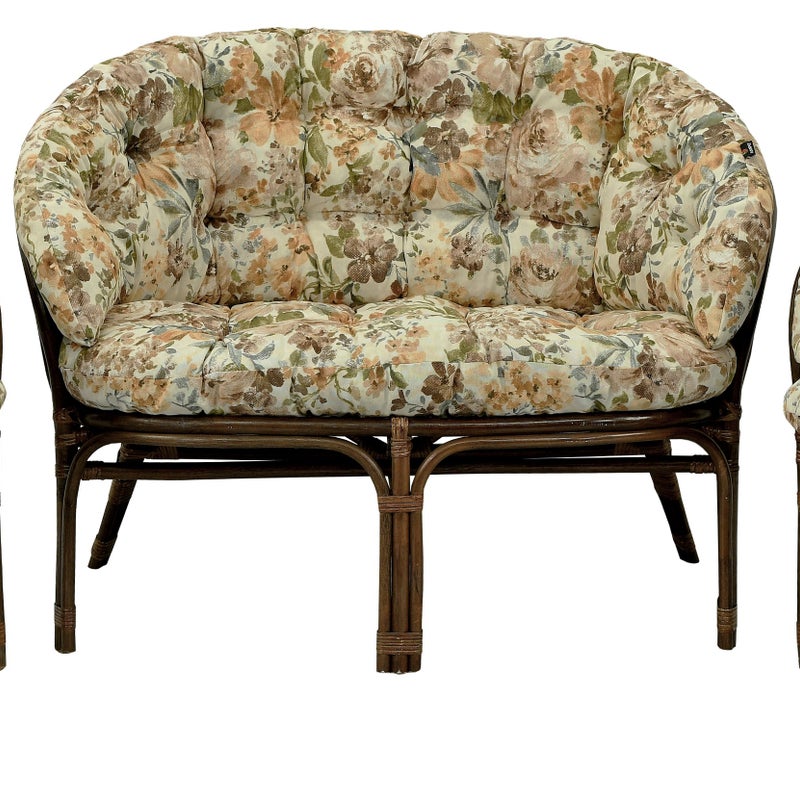 Poduszka na meble rattanowe wiklinowe AMPO komplet beżowy brązowy 1 szt.