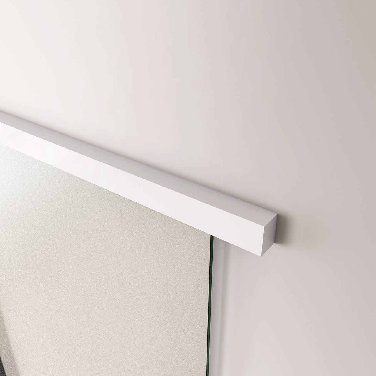 85x225 cm Porta Scorrevole in Vetro da 8 mm Temperato Opaco con Pellicola Anti-frantumi con Binario in Alluminio Bianco Verniciato - 3