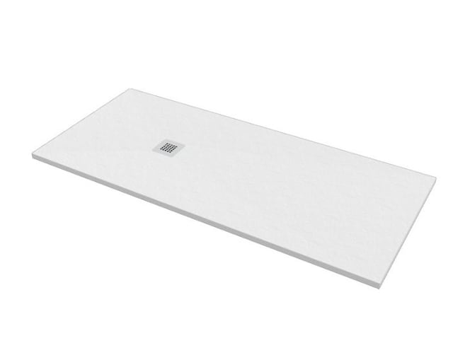 Piatto doccia 80x200 h.2,8 in marmo resina effetto pietra bianco opaco Ardesia