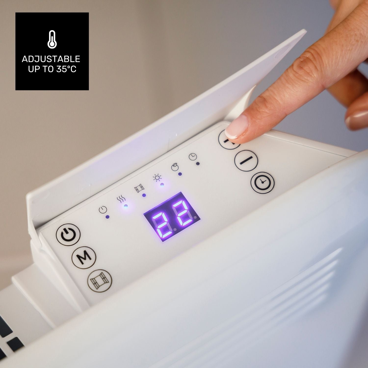 Taurus - Convector | CHTA 500W | ideal para Baños | Con Montaje en Pared o Ruedas | Protección IP24 | Pantalla Digital | Programador Semanal - 5