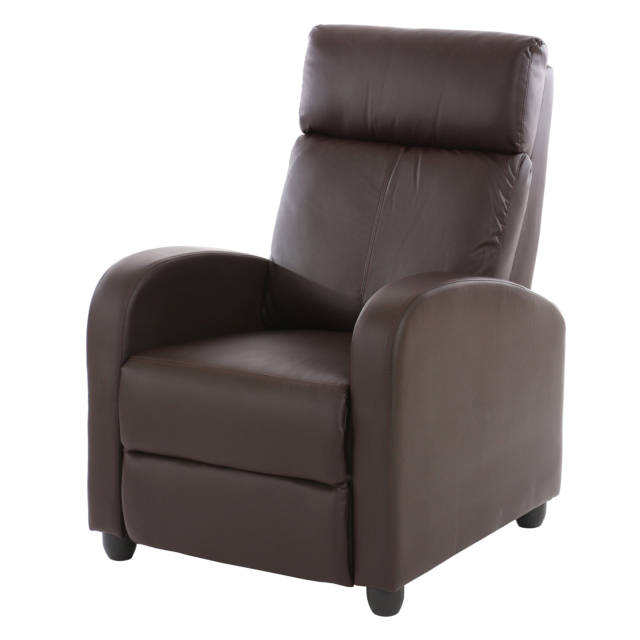 Sillón tv reclinable regulación de respaldo y reposapiés en sintético marrón 04_0002019