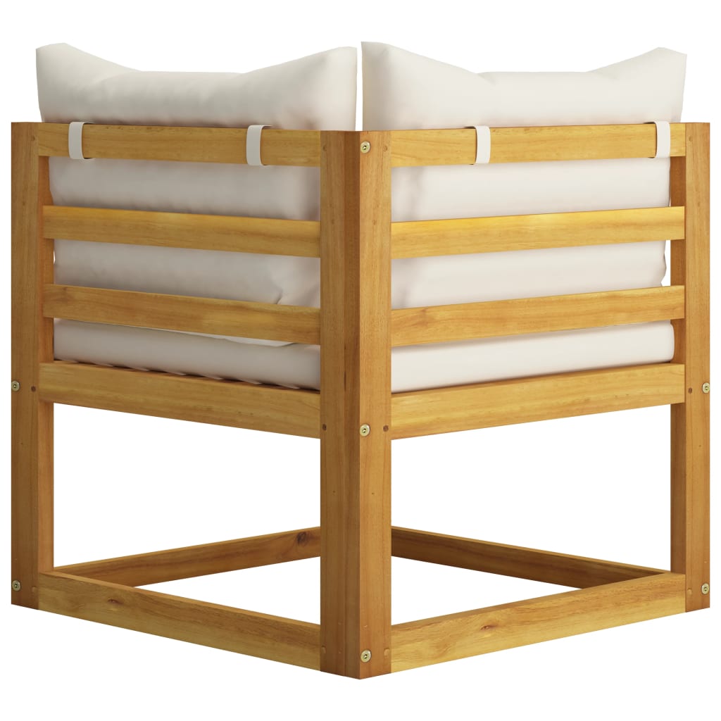 Salon bas de jardin en bois Beige 3 personnes - 7