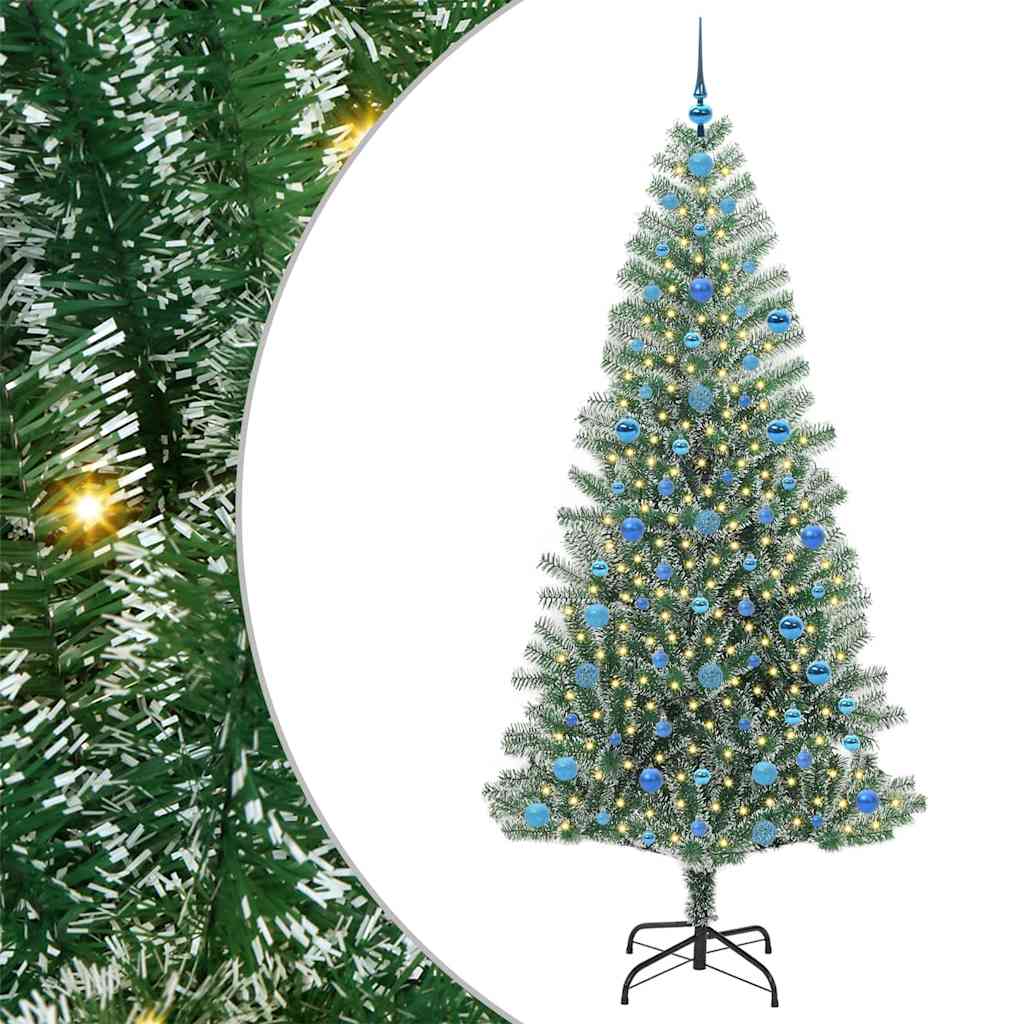 Sztuczna choinka z śnieżnym pokryciem z lampkami LED 210 cm