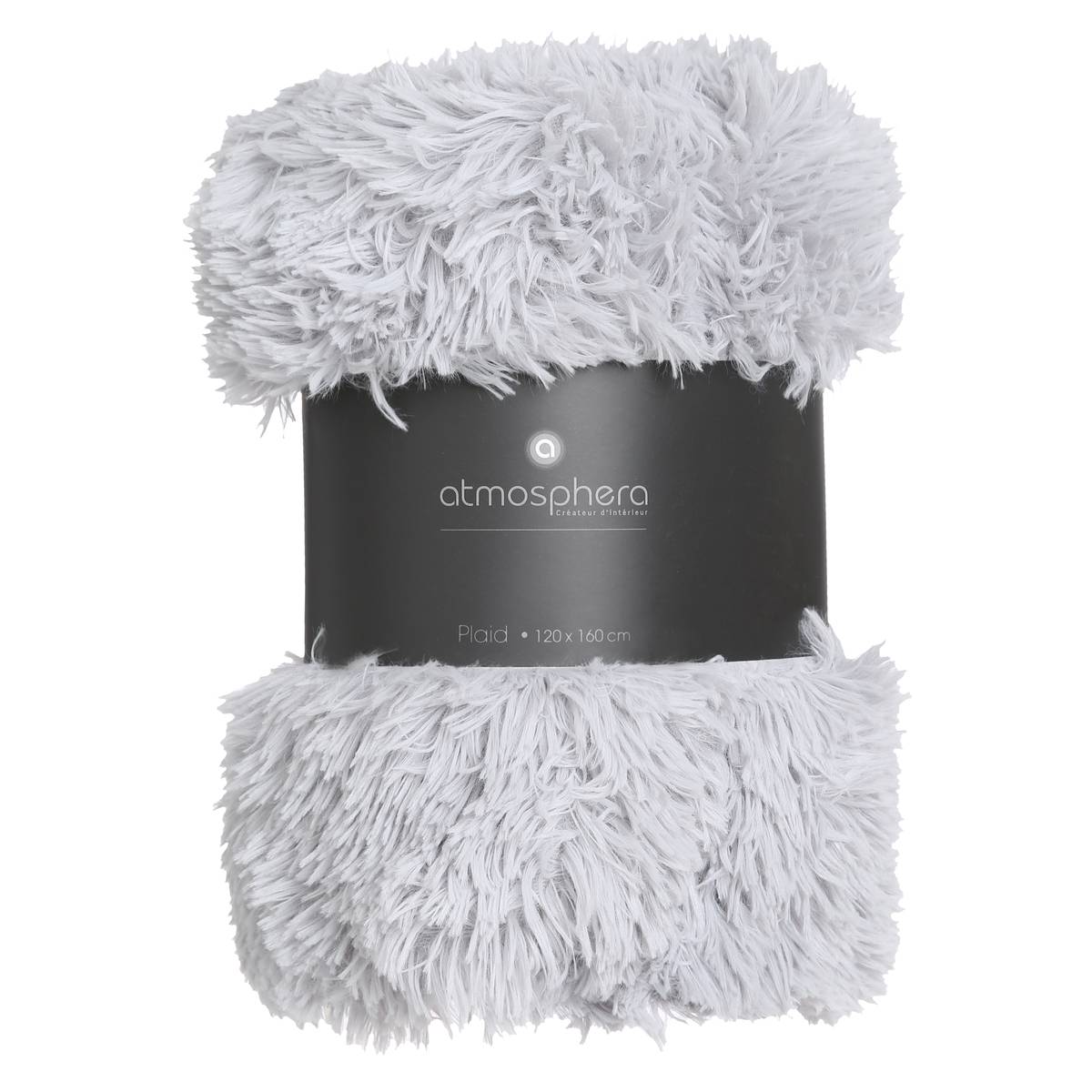 Plaid - fausse fourrure - gris - 120x160 cm - Atmosphera créateur d'intérieur - 3