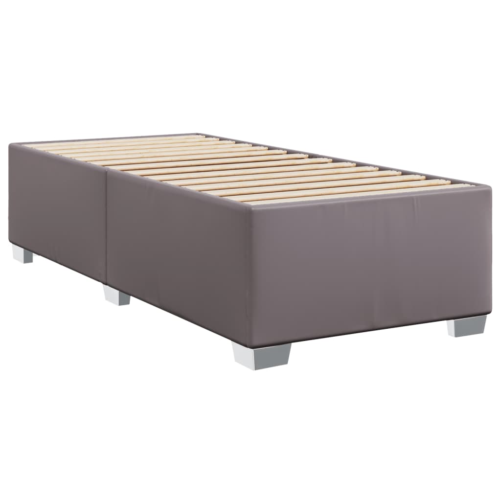 Cadre de lit sans matelas gris en similicuir, pour la chambre, 100 × 200 cm - 6