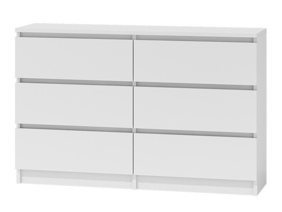 Commode MALWA 120 cm 6 tiroirs Blanc - 7