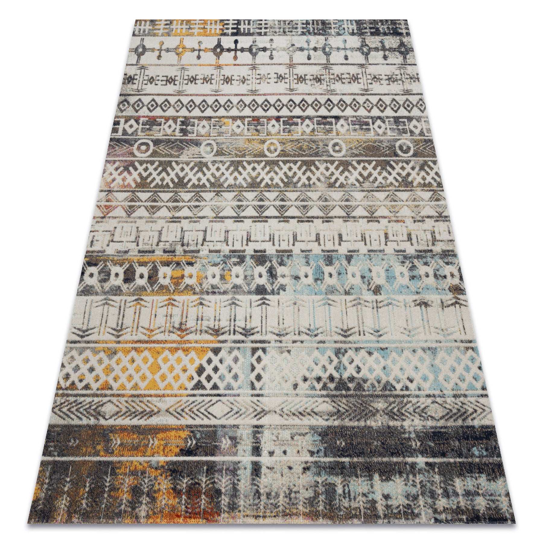 Dywan nowoczesny MUNDO E0591 boho, etniczny outdoor beż 80x250 cm