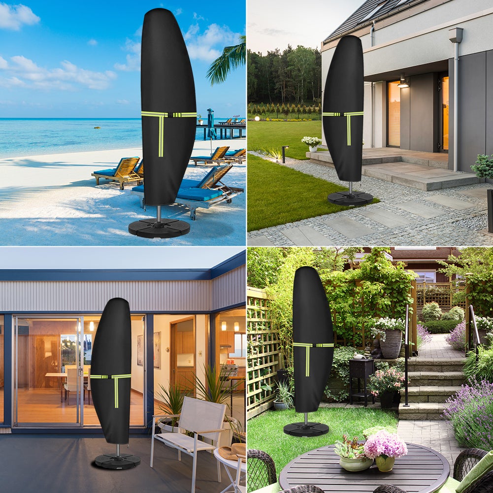 20pc Housse pour Parasol Déporté 3PC420D Oxford Style Banane pour Parasols à Mât Télescopique de 210 cm - Jardin Balcon - 3