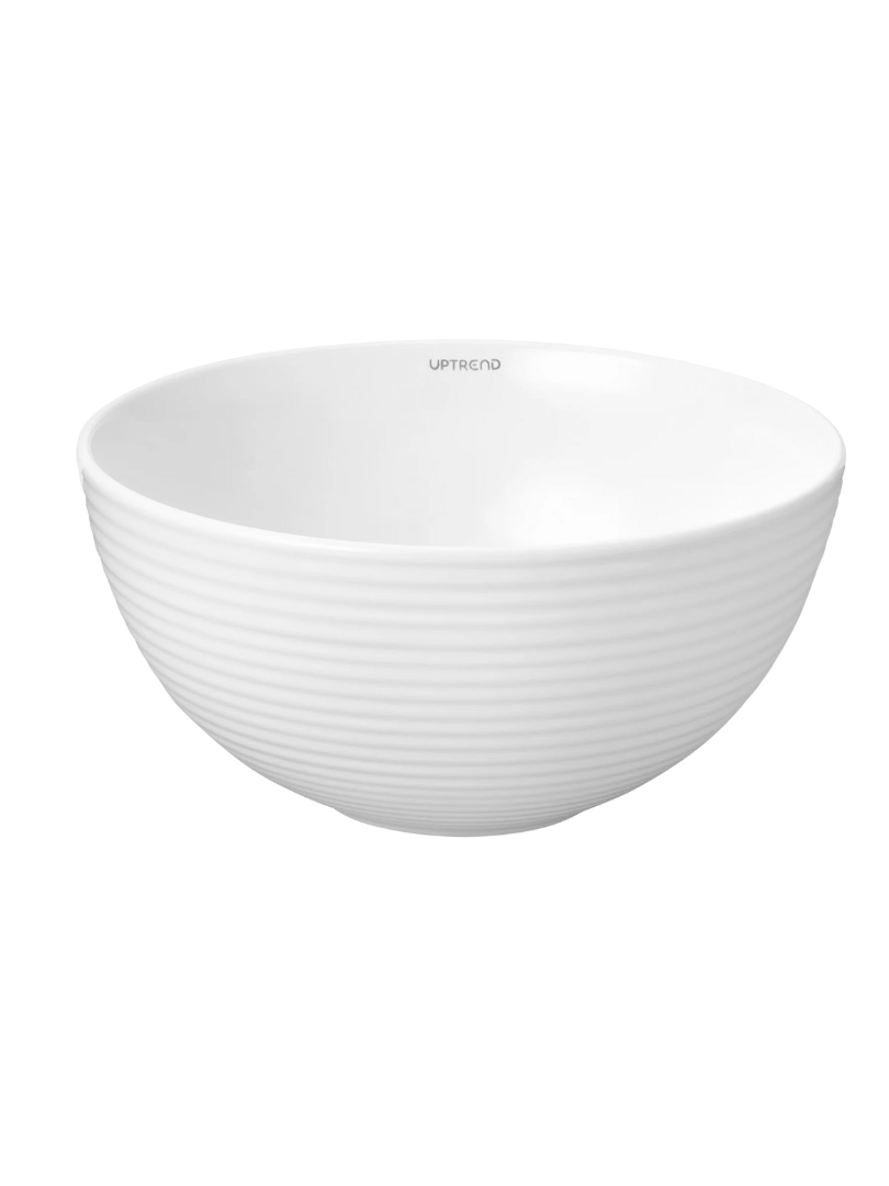 Umywalka nablatowa Uptrend CLEO L biały połysk, z ozdobną fakturą strukturalną 1 szt.