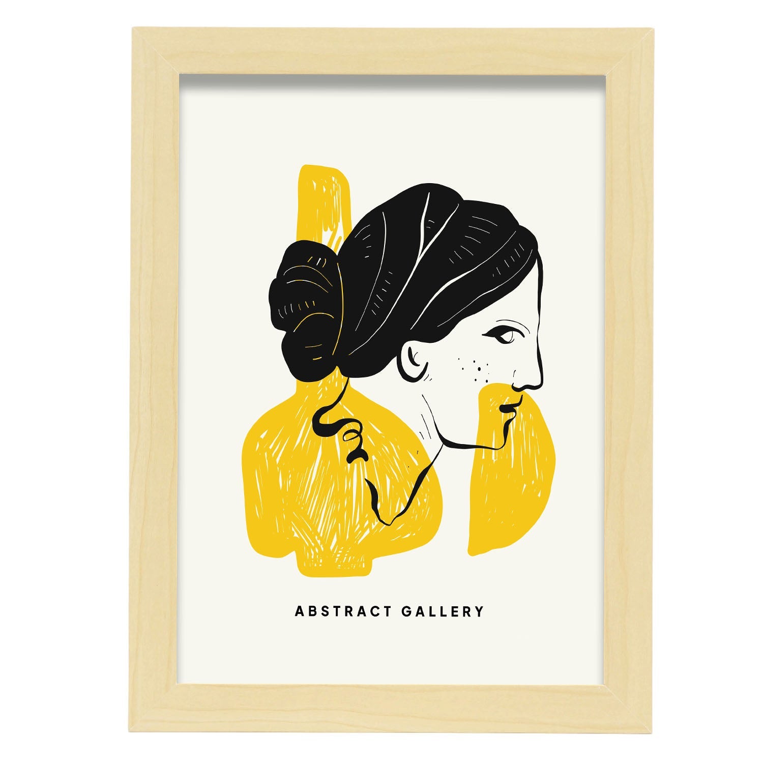Nacnic póster pop art abstracto. venus de milo ilustraciones artísticas modernas para la decoración de interiores. marco negro - a3