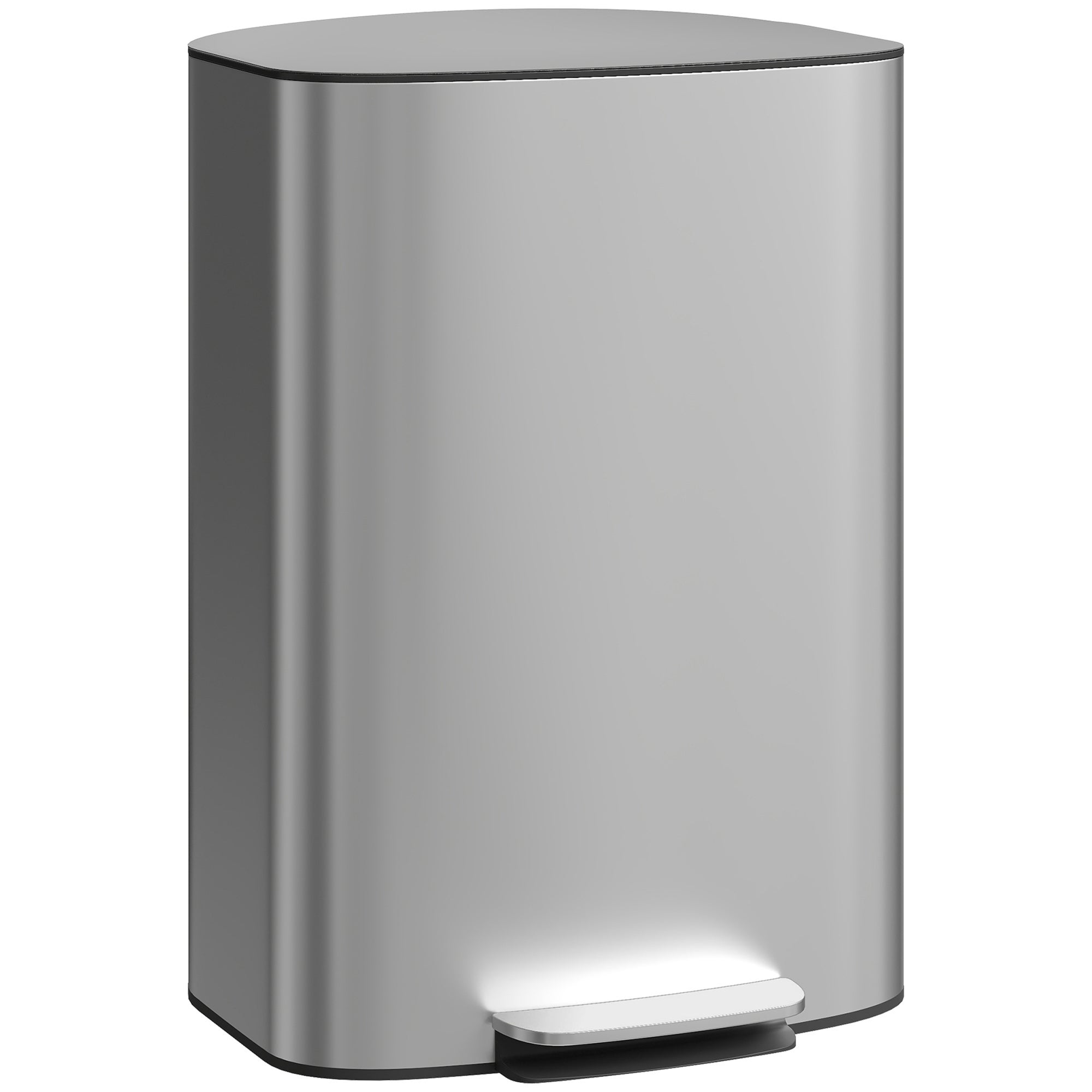 Basics Pattumiera in acciaio inox, automatica, rettangolare, da 50 litri, acciaio inossidabile