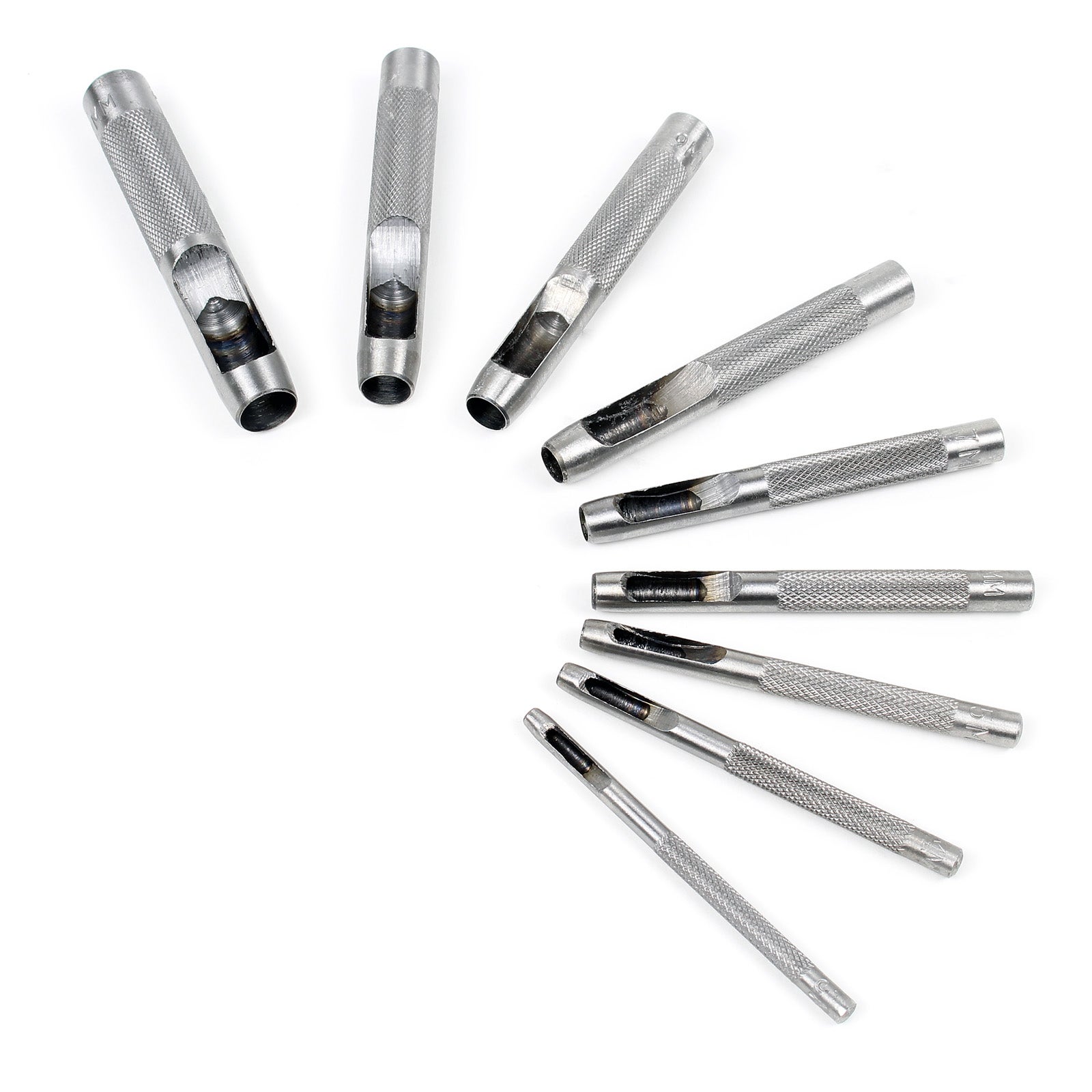 Wiltec Jeu Poinçons De Cuir 2-22mm 15 Pcs. Acier Au Carbone Cuir Caoutchouc Plastique Souple Outil Bricolage Perforat... à Prix