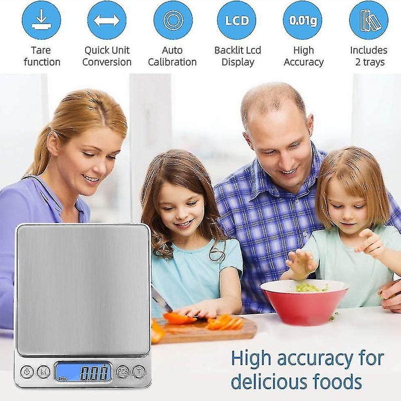 Balance de précision Mini Gramme pour bijoux et aliments 500 g/0,1 g - Balance de cuisine numérique - 5