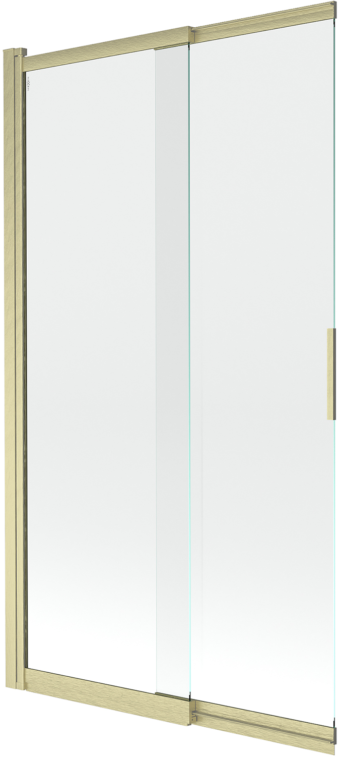 Mexen Fox parawan nawannowy 2-skrzydłowy przesuwny 100 x 150 cm, transparent, złoty szczotkowany - 891-100-002-55-00