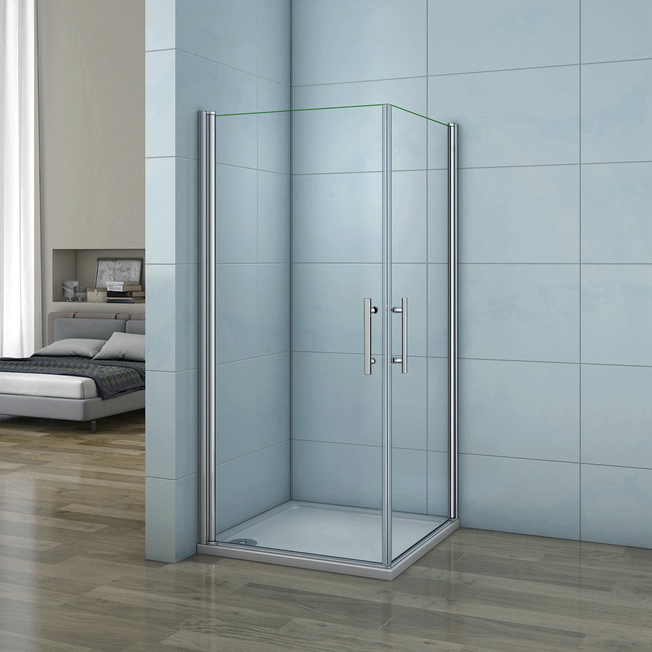 Aica Italy Box Doccia Angolare Doppia Porta A Battente Rotazione Di 180 ...