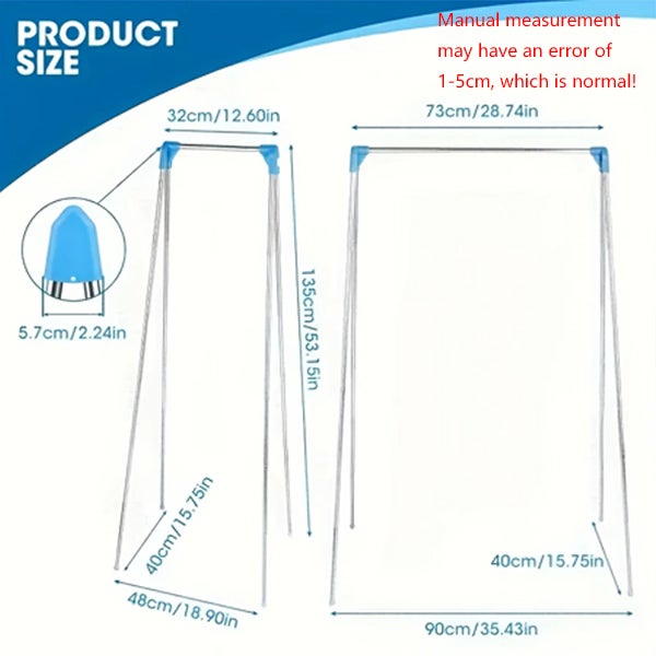 Appendiabiti da viaggio portatile, pieghevole, adatto per ballare, viaggiare, campeggiare, asciugare, uso interno ed esterno - 2