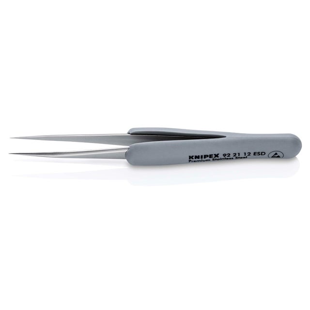 Knipex Pince brucelles caoutchouc ESD acier inoxydable 112 mm - 922112ESD