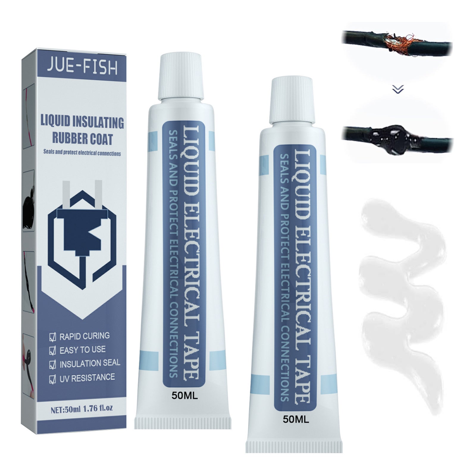 Lot de 2 rubans isolants électriques liquides, caoutchouc de silicone — free download