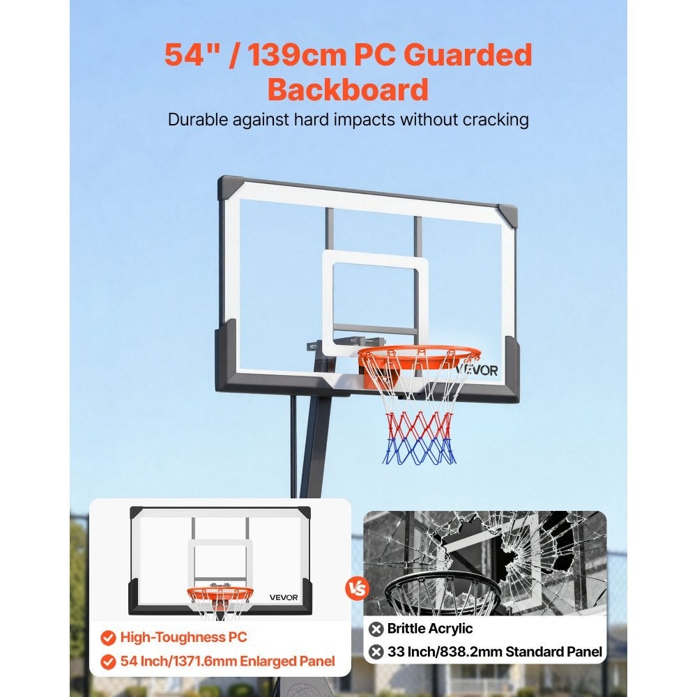 Support de Basket Ajustable, planche en PC de 137 cm, structure en ...
