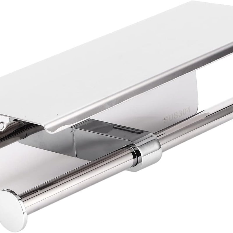 Dozownik papieru toaletowego na dwie rolki – stal nierdzewna 304, montaż ścienny – uchwyt na papier toaletowy montowany na ścianie – łazienka, kuchnia