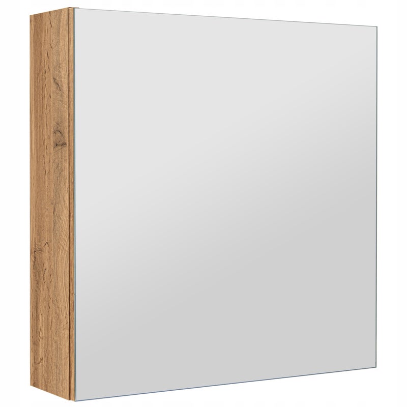 Szafka łazienkowa z lustrem lustrzana wisząca do łazienki dąb wotan 60 cm