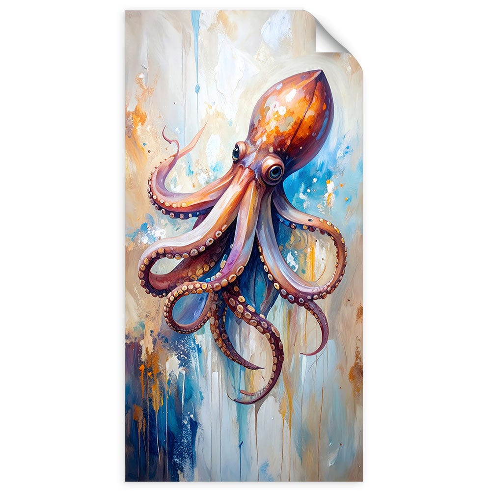 Plakaty samoprzylepne do salonu sypialni, Ośmiornica Owocze morza 100x200