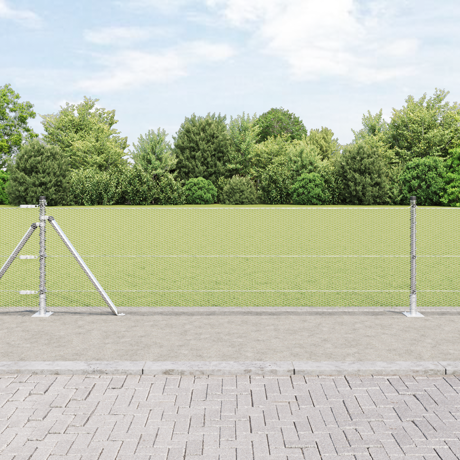 Palo della recinzione Argento 10 x 0,6 m (rete 13 mm) Acciaio 