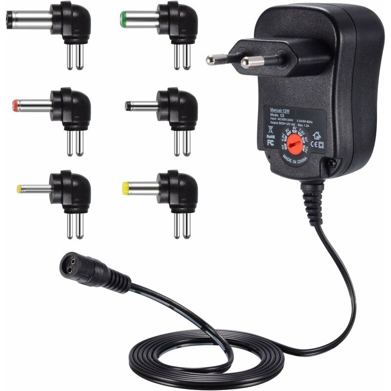 Uniwersalny zasilacz 12W 3V 4,5V 5V 6V 7,5V 9V i 12V, Ładowarka sieciowa Transformator DC 220V dla VTech Kidimagic Starlight Kidi Ligh