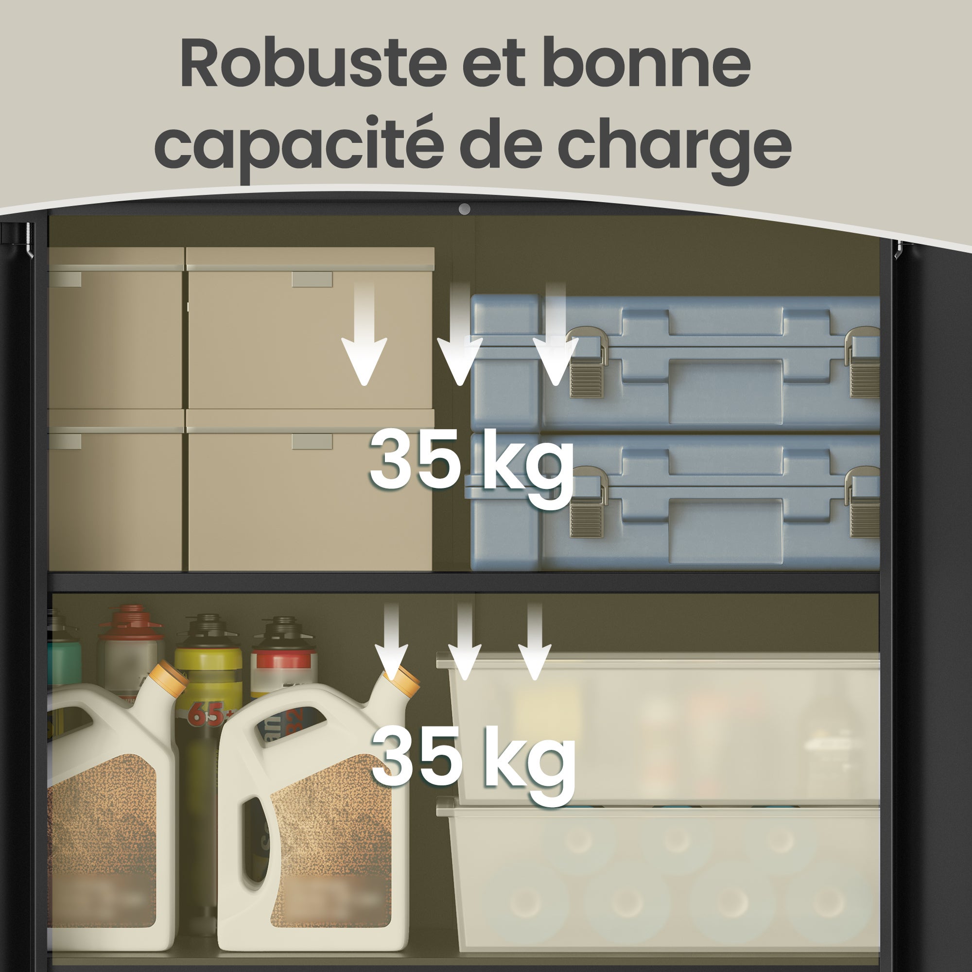 Armoire en Acier à 2 Portes, Verrouillable, Étagère Réglable, Meuble de Rangement pour Bureau, 80 x 40 x 90 cm, Noir - 7
