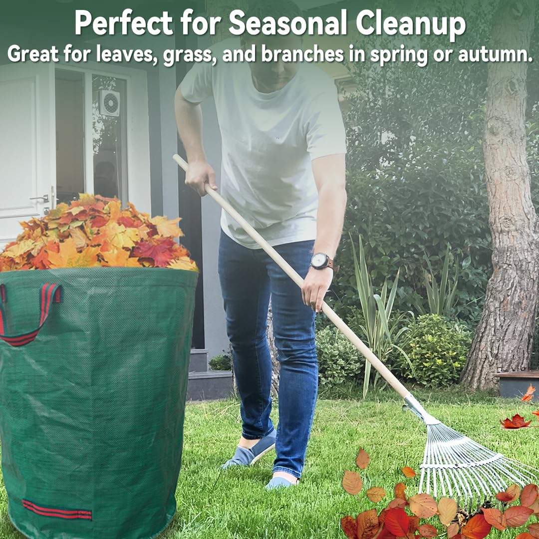 2x200L Sac à Déchets Verts de Jardin Réutilisable avec Poignée - Résistant, Indéchirable, pour Végétaux, Feuilles, Pelouse Coupée,Ultra Load Bearing - 5