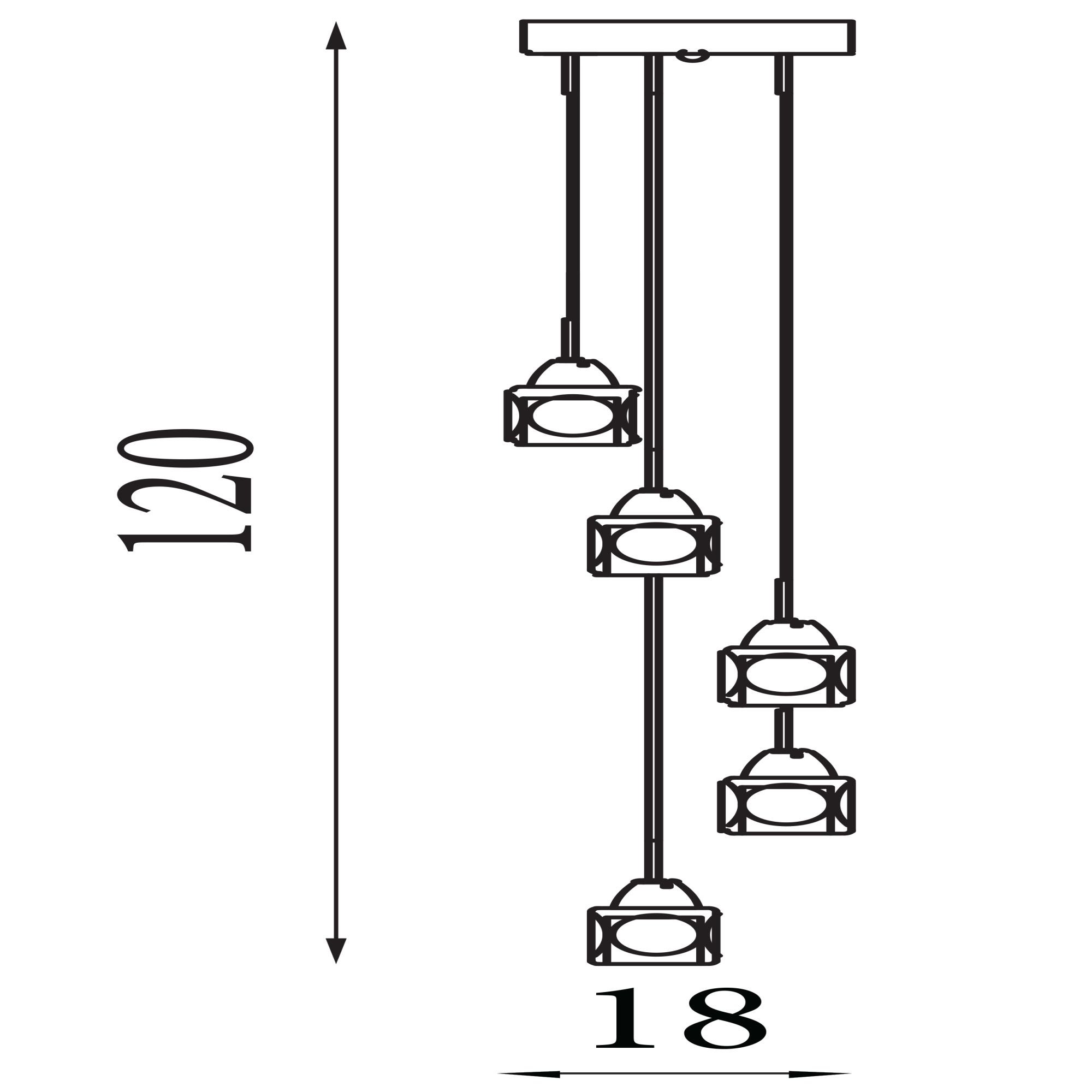 Suspension ice cube led - abat-jour en verre transparent multi-gouttes 5 ampoules chrome - 4