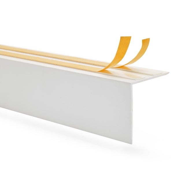 Maskownica do szyny karniszowej samoprzylepna 35x35 mm - listwa osłonowa PVC do karnisza, dekoracyjna, w kształcie L - 200 cm - biała