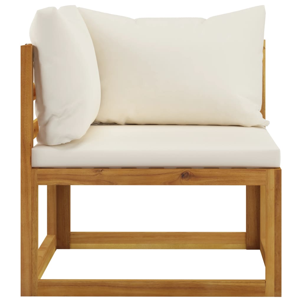Salon bas de jardin en bois Beige 3 personnes - 6