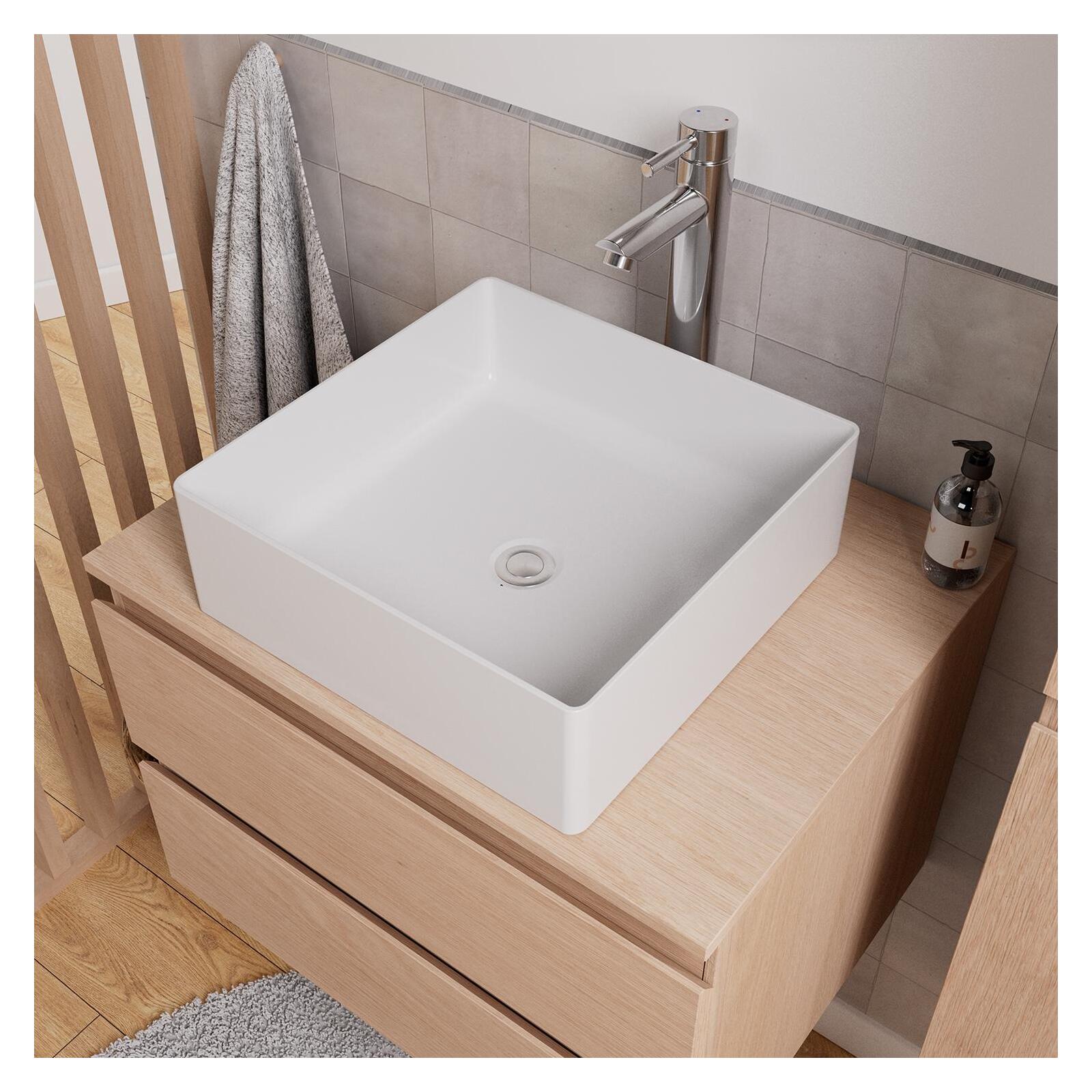Meuble simple vasque SORRENTO décor chêne 60cm - 4