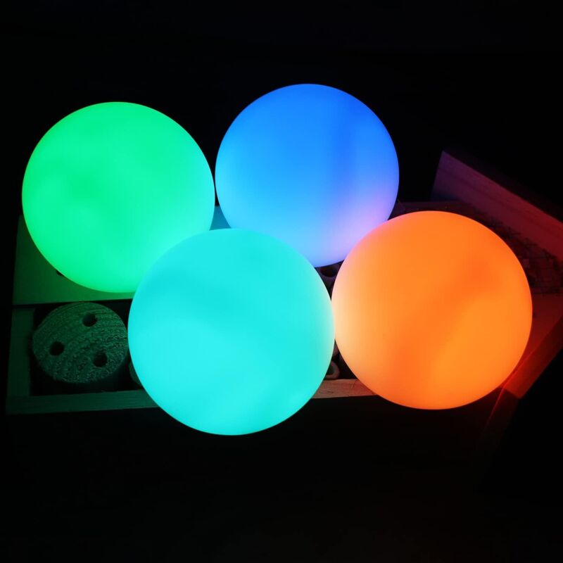 4 lumini plutitoare IP68, LED-uri RGB în 16 culori cu telecomandă. Pentru piscine, căzi cu hidromasaj, exterior, petreceri și nunți. Impermeabile
