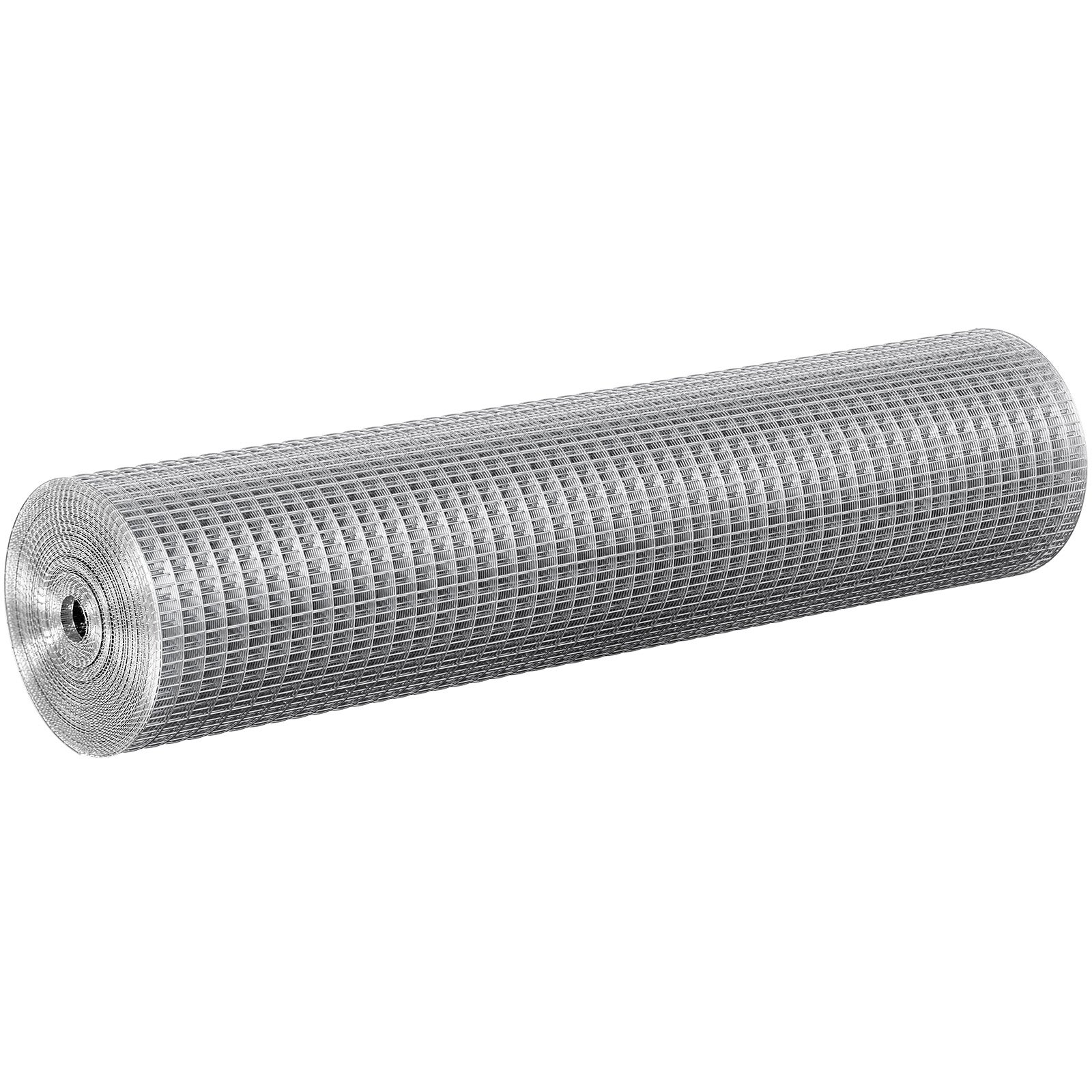Grillage métallique soudé,VEVOR 610 mm x 7,62m,rouleau treillis métallique galvanisé à chaud maillage 12,7 x 12,7mm clôture en fil poule calibre 19 - 9