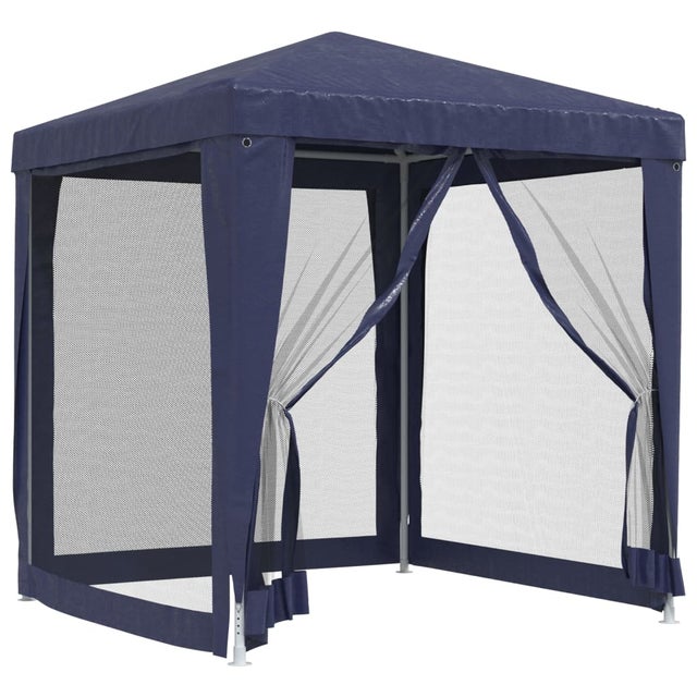 Tenda de jardin | Tenda per Feste con 4 Pareti Laterali in Rete Blu 2x2 m HDPE CFW310778