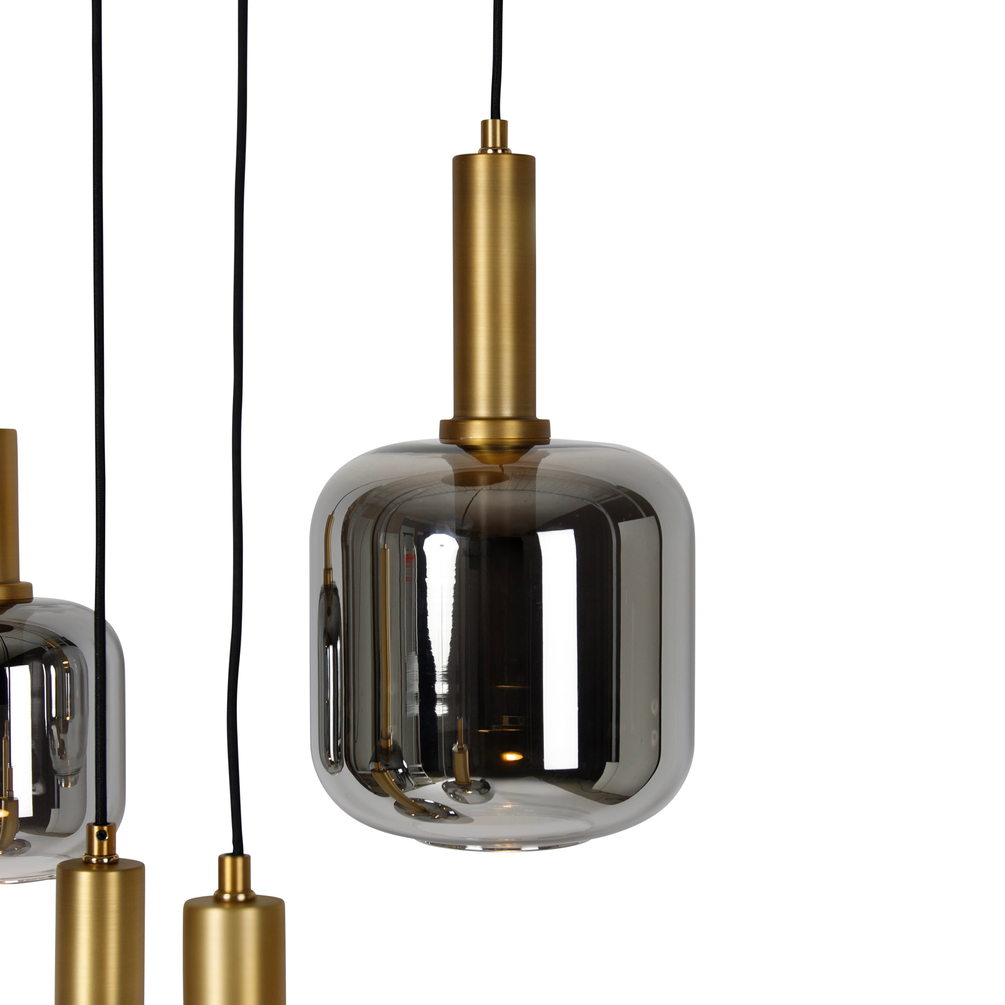 Suspension noire avec verre doré et fumé avec 5 PUCC - Zuzanna - 6