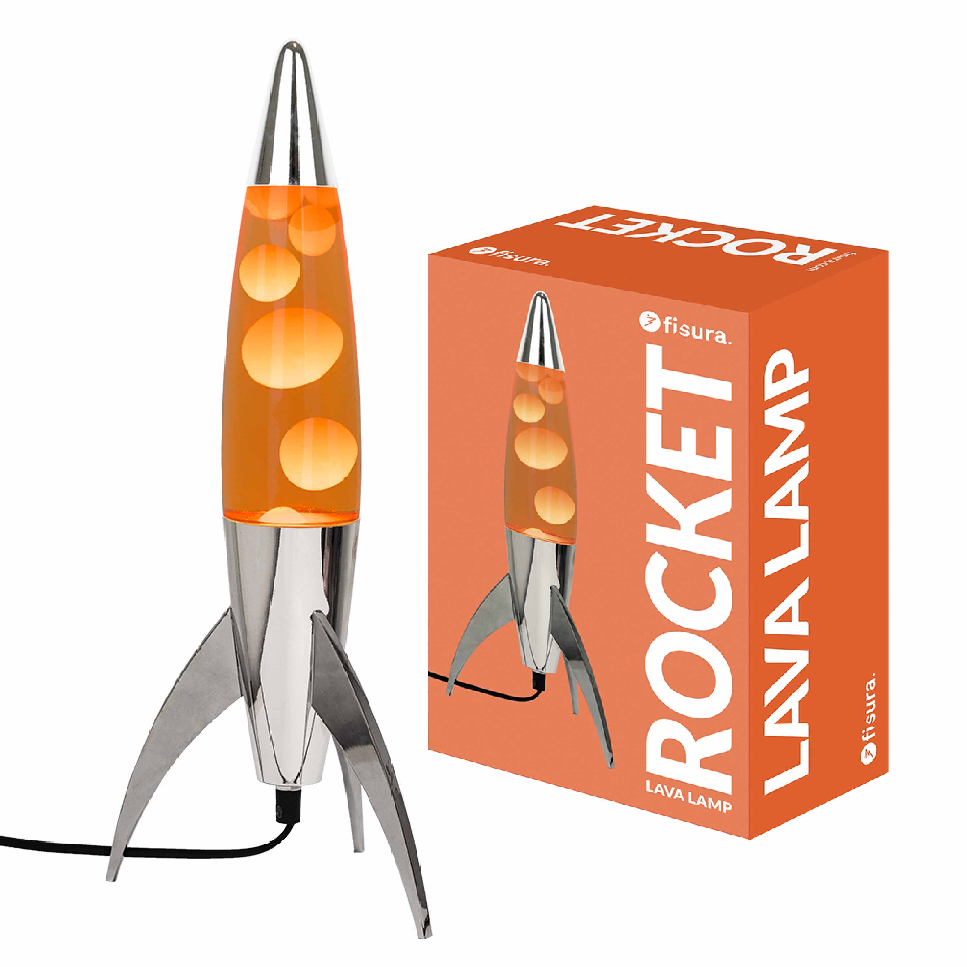 Lampe à Lave Rétro BrightWish - 34cm Aluminium, Liquide Violet/Cire Rouge - Ampoules Incluses