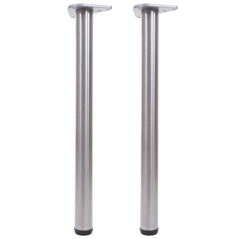 Zestaw 2 sztuk nóg stołowych HWC-H36, do biurka, stołu jadalnego, stelaża stołu, 73 cm, wygląd stali nierdzewnej