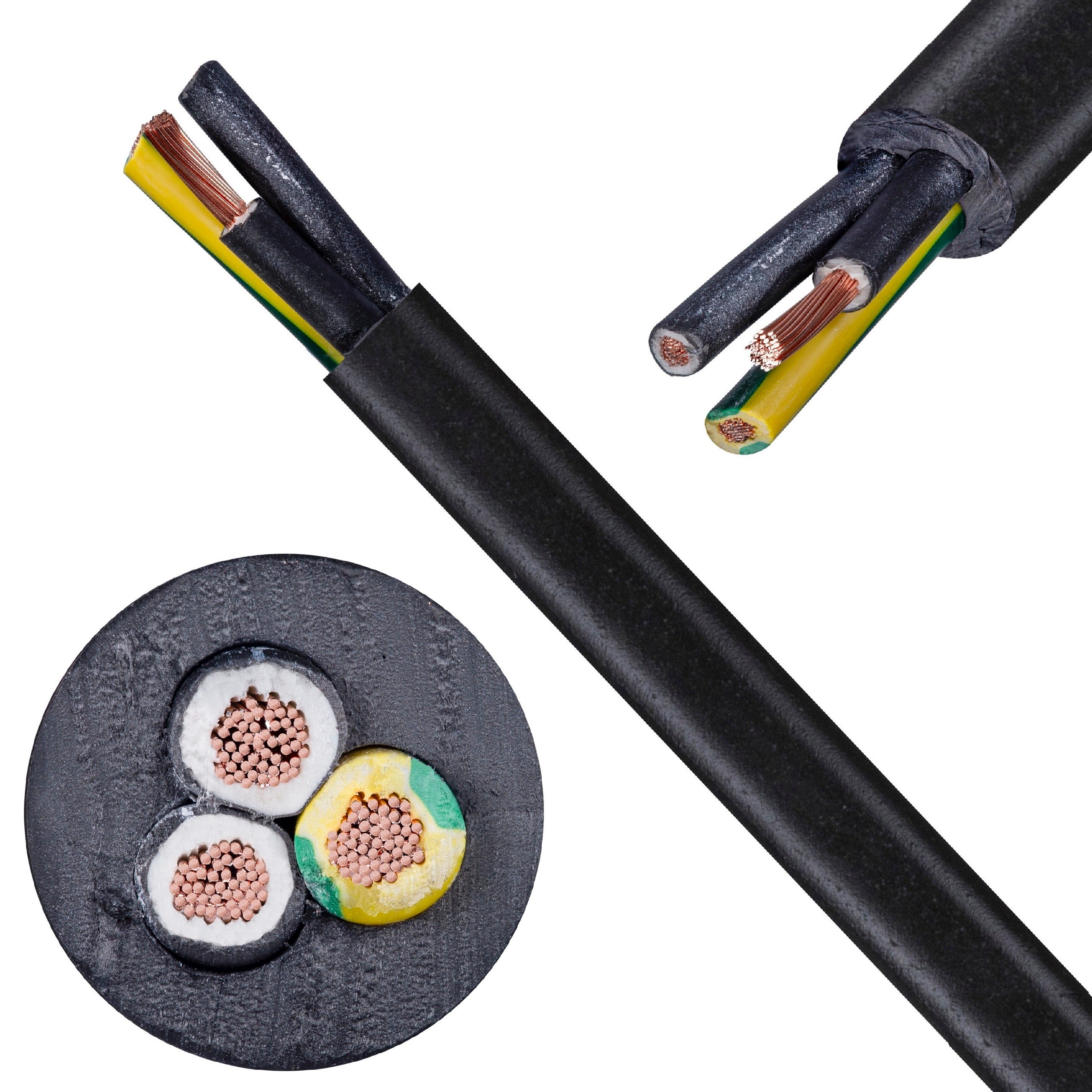 Kabel sterowniczy ziemny BiT 500 Black FR 3x2,5mm2 czarny 300/500V zasilający numerowany olejoodporny linka Bitner 50m