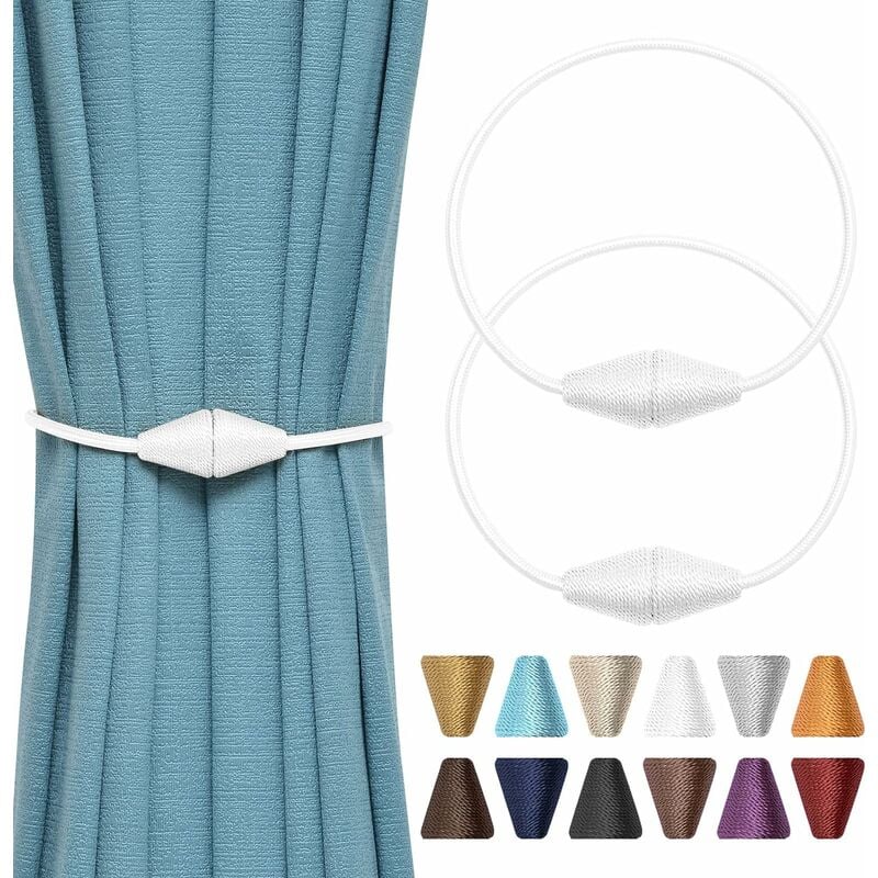 Set 2 Pz Fermatende Magnetici Per Tenda Moderno Fibbia Intrecciata Colore Grigio 8052575780865